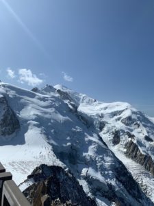 La punta del gigante monte bianco